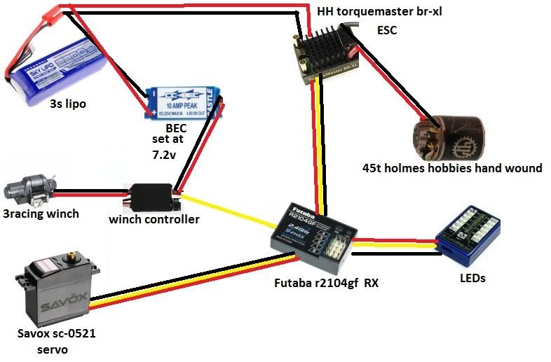 wiring diagram for crawler with winch,led, and more - RCCrawler